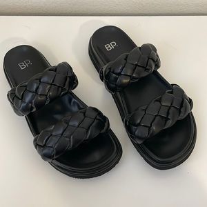 BP. Black Braided Sandals